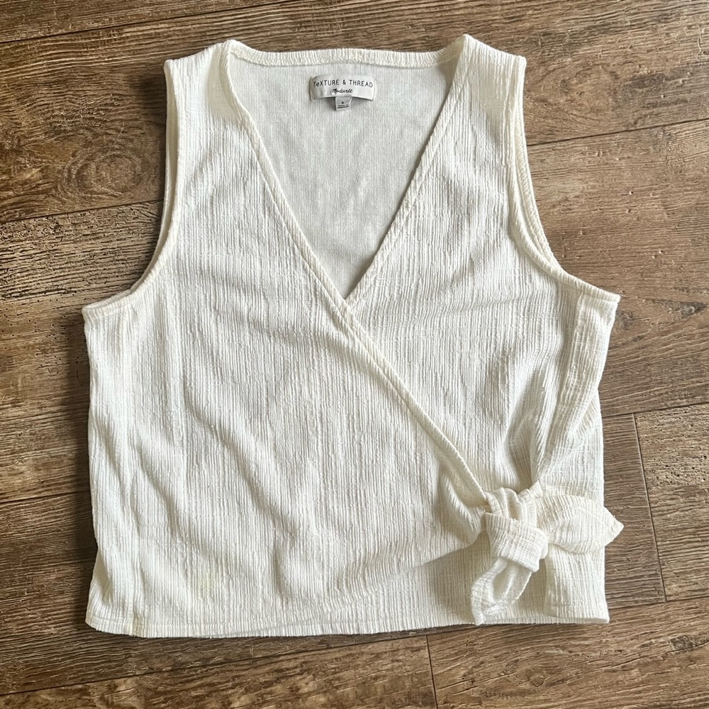 Madewell Texture & Thread sleeveless wrap tie tank